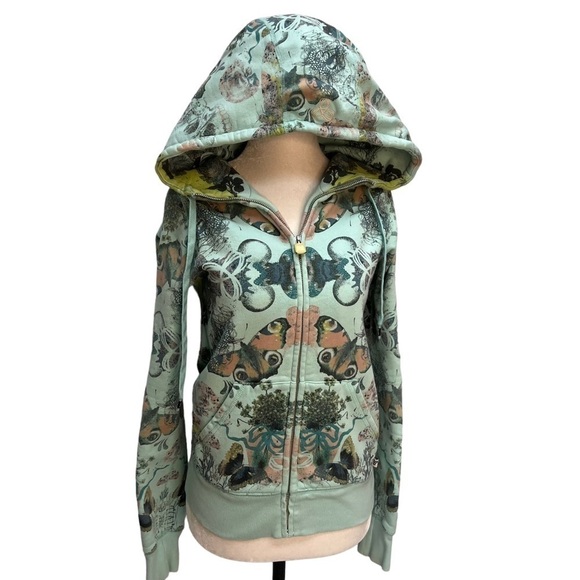 ARITZIA TNA Butterfly blue Zip UP Hoodie Size S - Picture 4 of 15